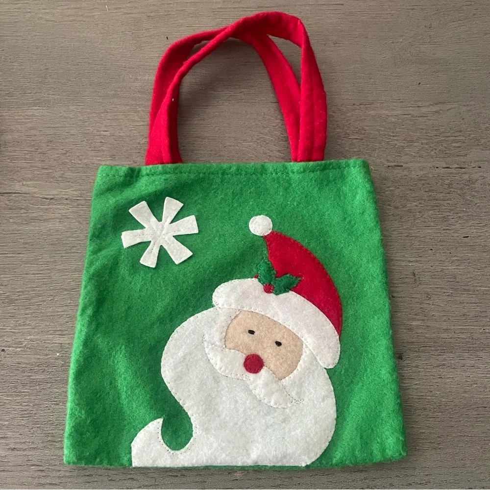Festive Mini Santa Felt Reusable Gift Bag